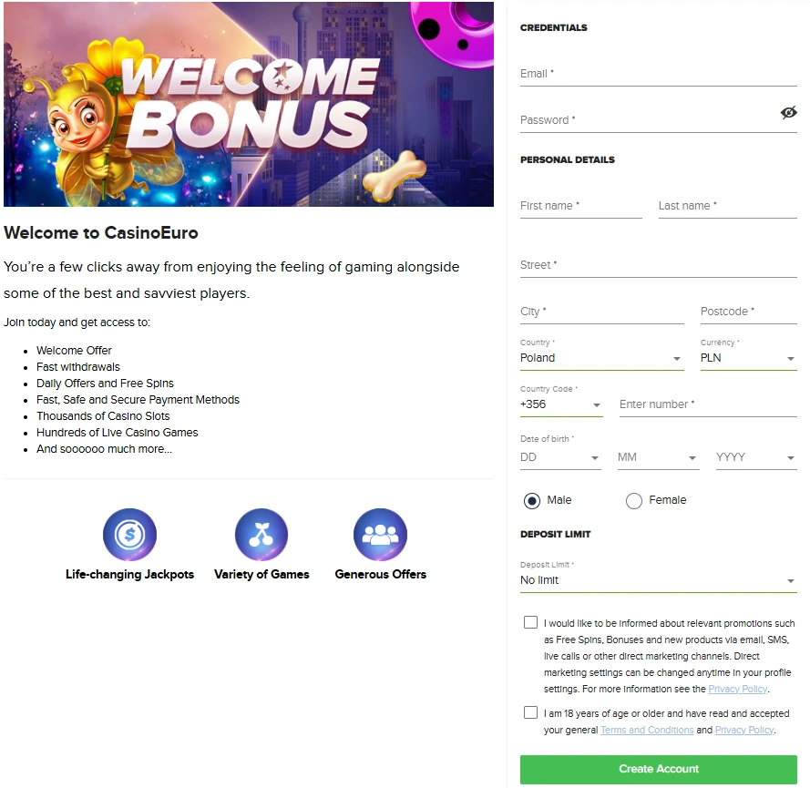 Euro Casino Rejestracja